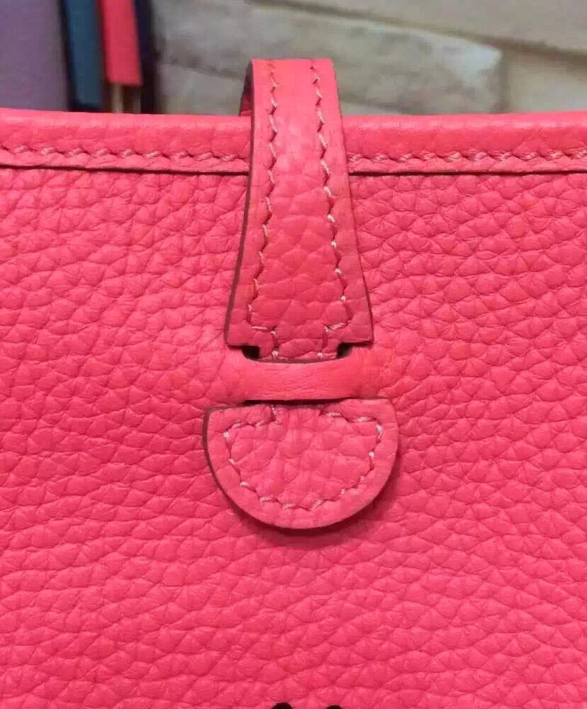 Hermes Tan Evelyne Shoulder Togo II TPM Bag Peachblow