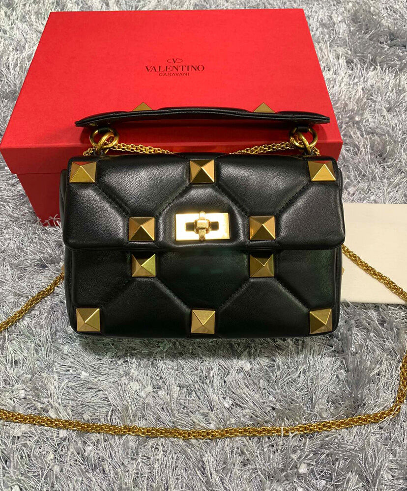 Valentino Garavani Roman Stud Nappa Chain Bag Black