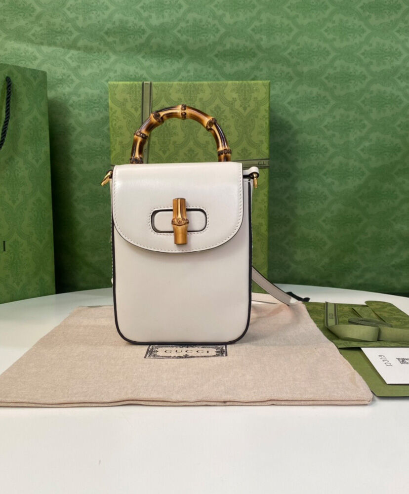 Gucci Bamboo Mini Handbag 702106 Cream
