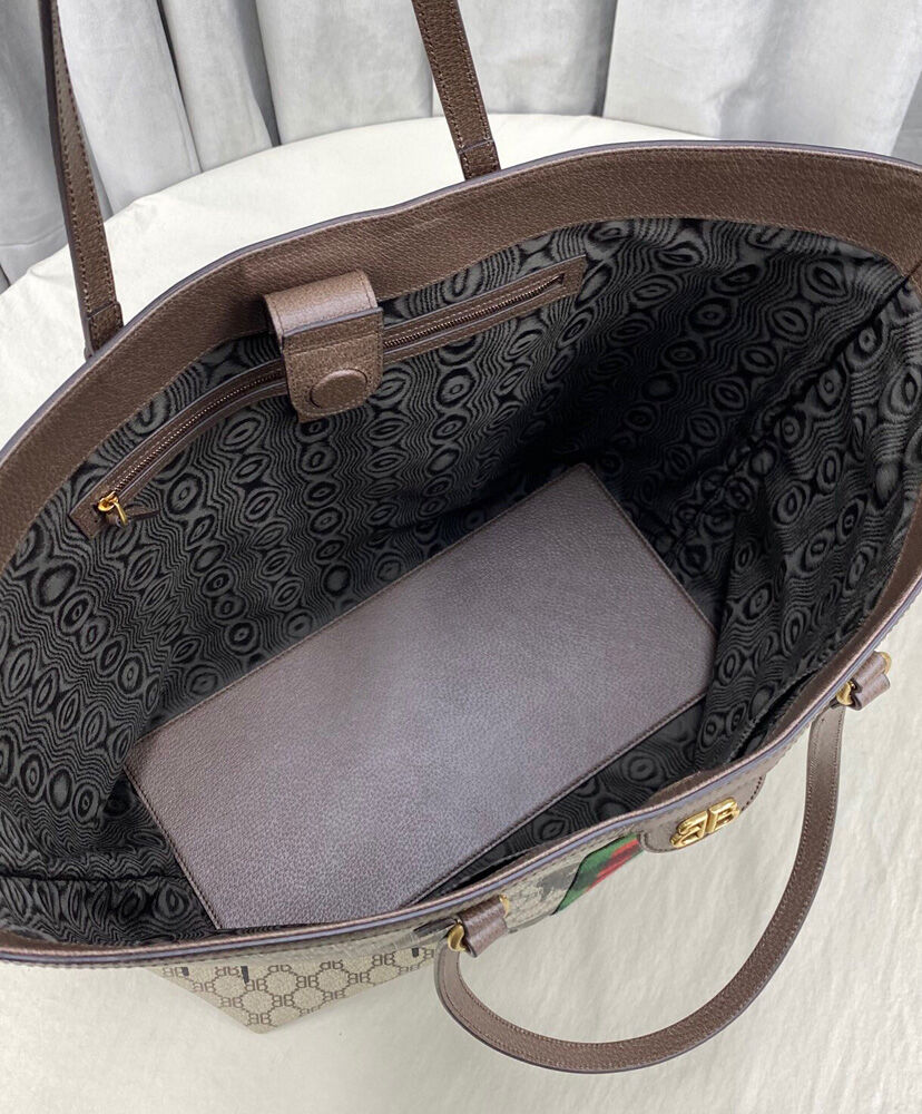 Balenciaga Hacker Graffiti Large Tote Bag Dark Coffee
