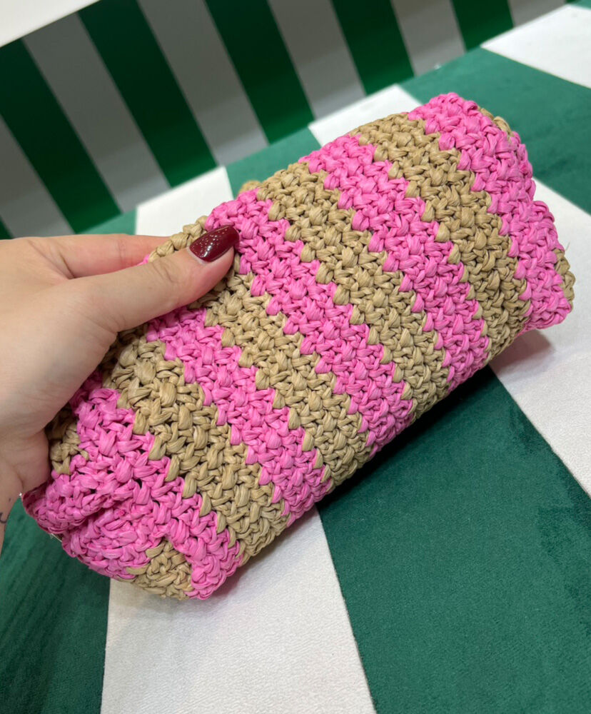 Prada Small Raffia Tote Bag Peachblow