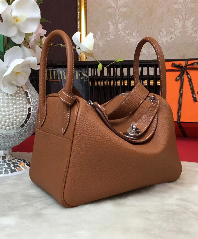 Hermes Linda Bag 26 Togo Leather Light Coffee