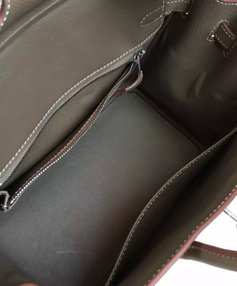 Hermes Birkin 25 Epsom Leather Paon Phw Gray