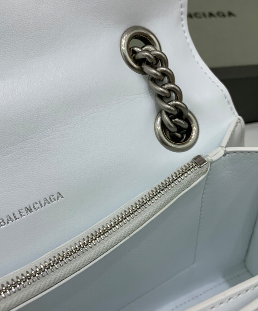 Balenciaga Crush Small Chain Bag Quilted Cream