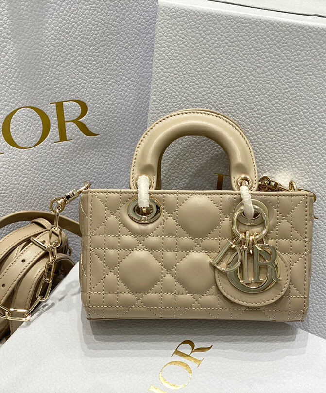 Christian Dior Micro Lady d-Joy Bag Apricot