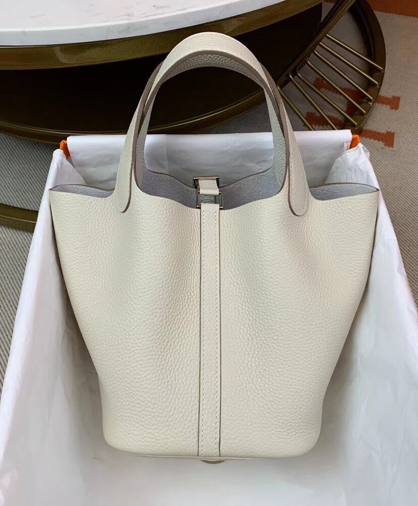 Hermes Picotin Lock Togo Bag 18cm Cream