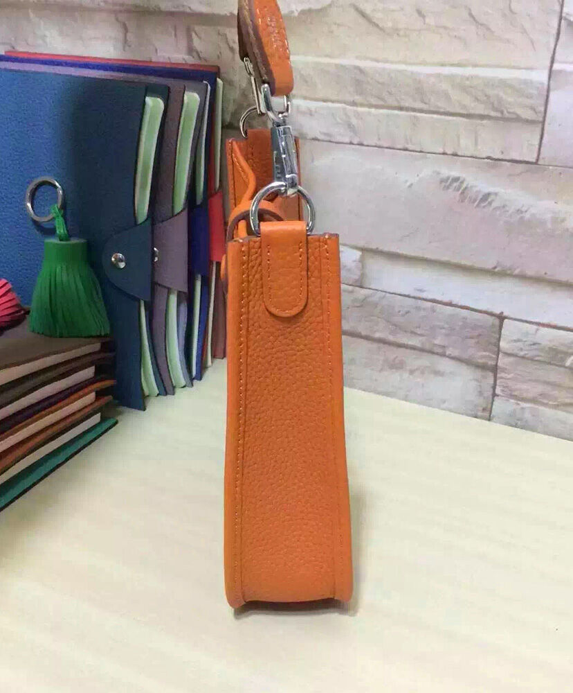 Hermes Tan Evelyne Shoulder Togo II TPM Bag Orange