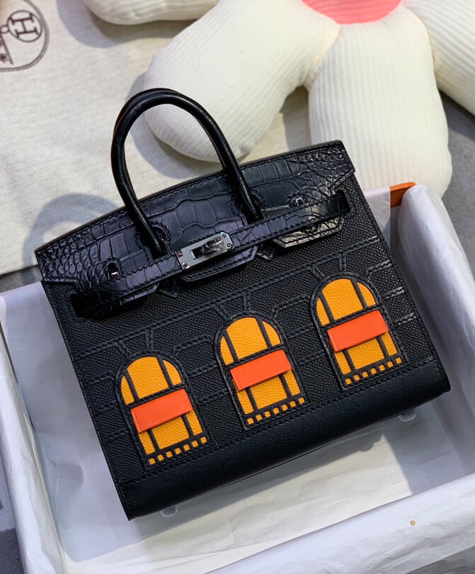 Hermes Sac Faubourg Birkin 20 So Matte Alligator Hardware Black