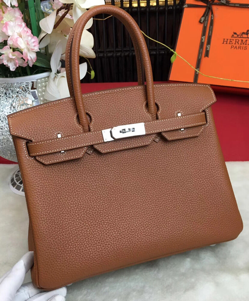 Hermes Birkin 30 Togo Leather Light Coffee