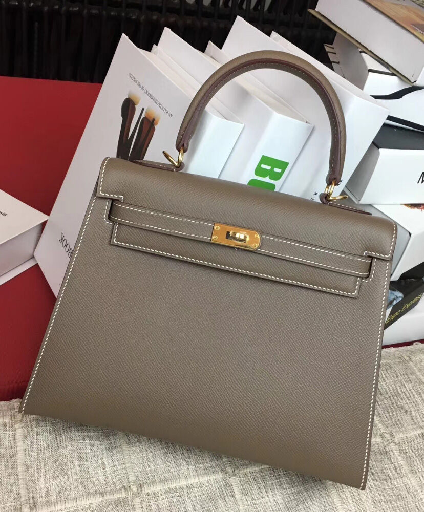 Hermes Kelly Bag 28 Epsom Leather Gray