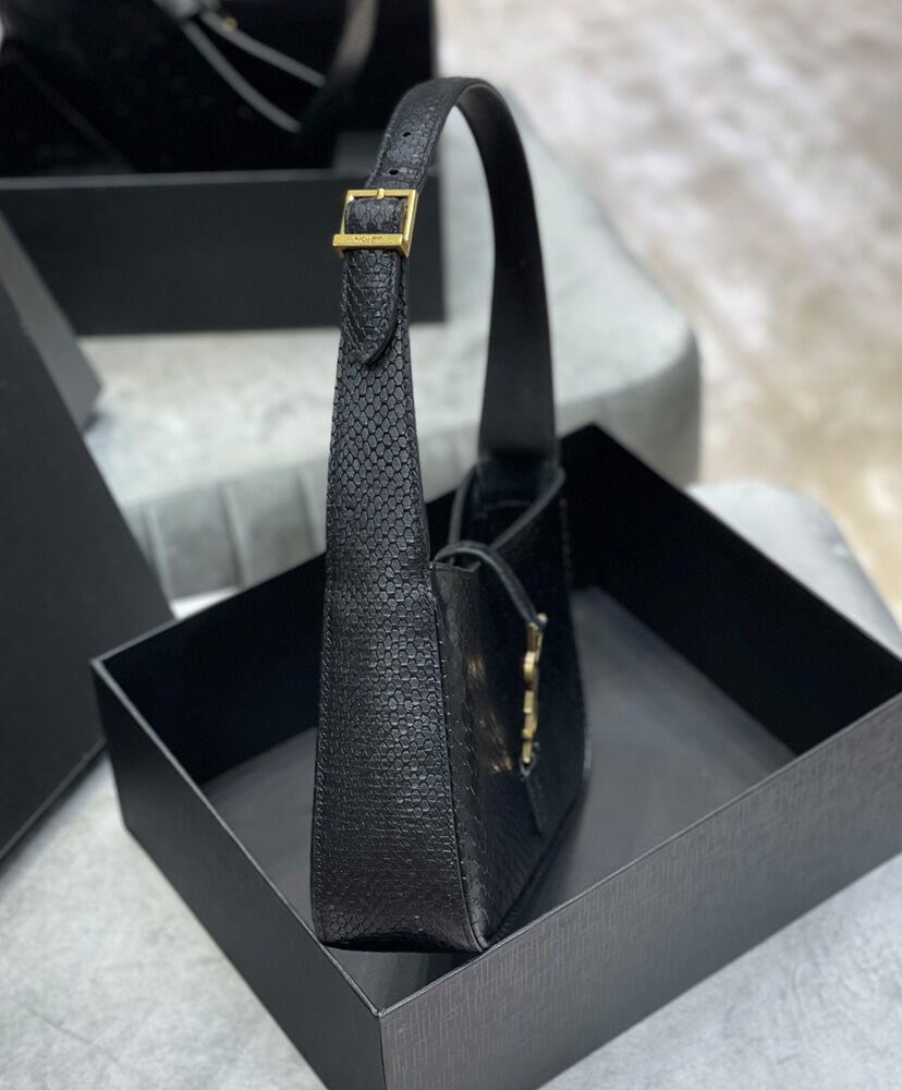 Saint Laurent Le 5 A 7 Hobo Bag In Cowhide Black