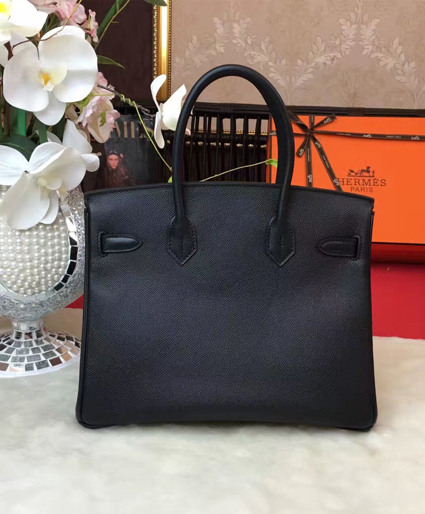 Hermes Birkin 30 Epsom Leather Paon Phw Black