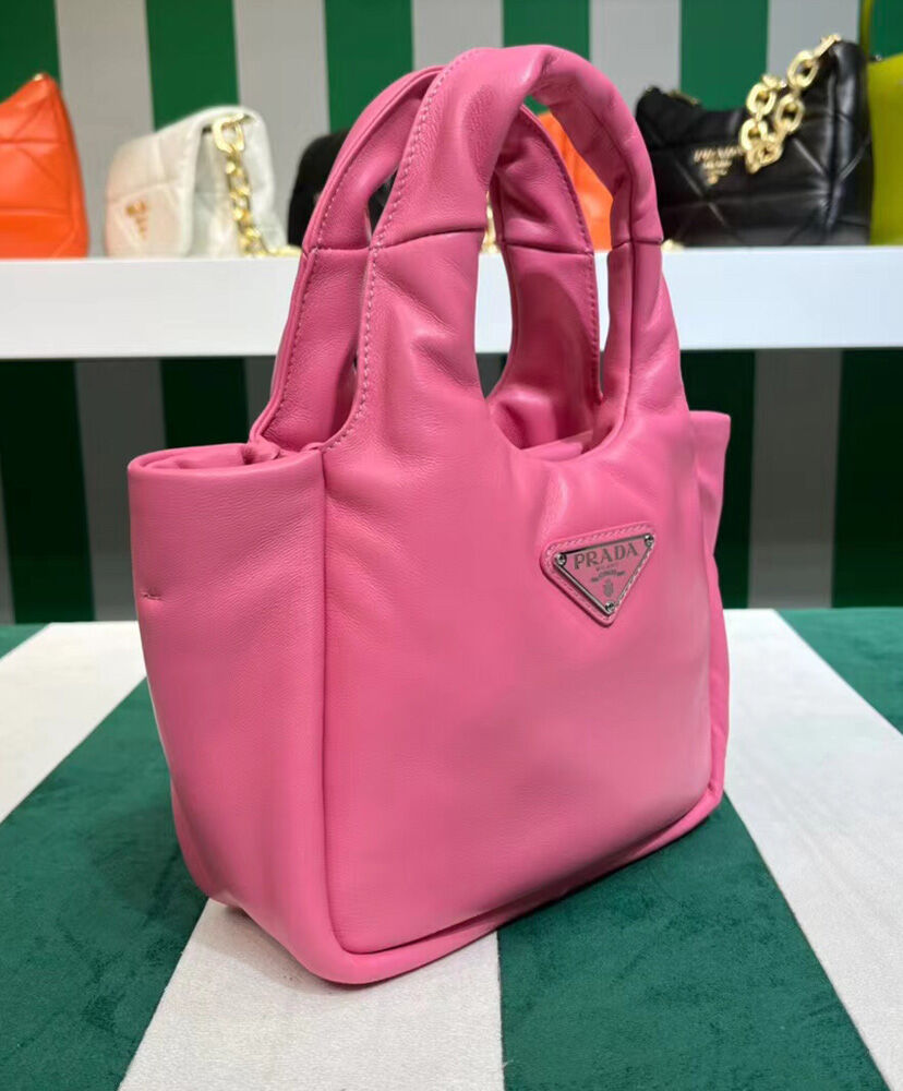 Prada Small Padded Prada Soft Nappa-leather Bag 1BA359 Pink