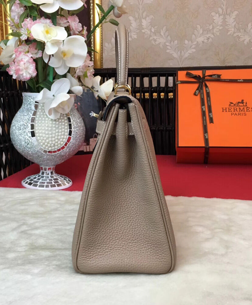 Hermes Kelly Bag 28 Togo Leather Light Gray