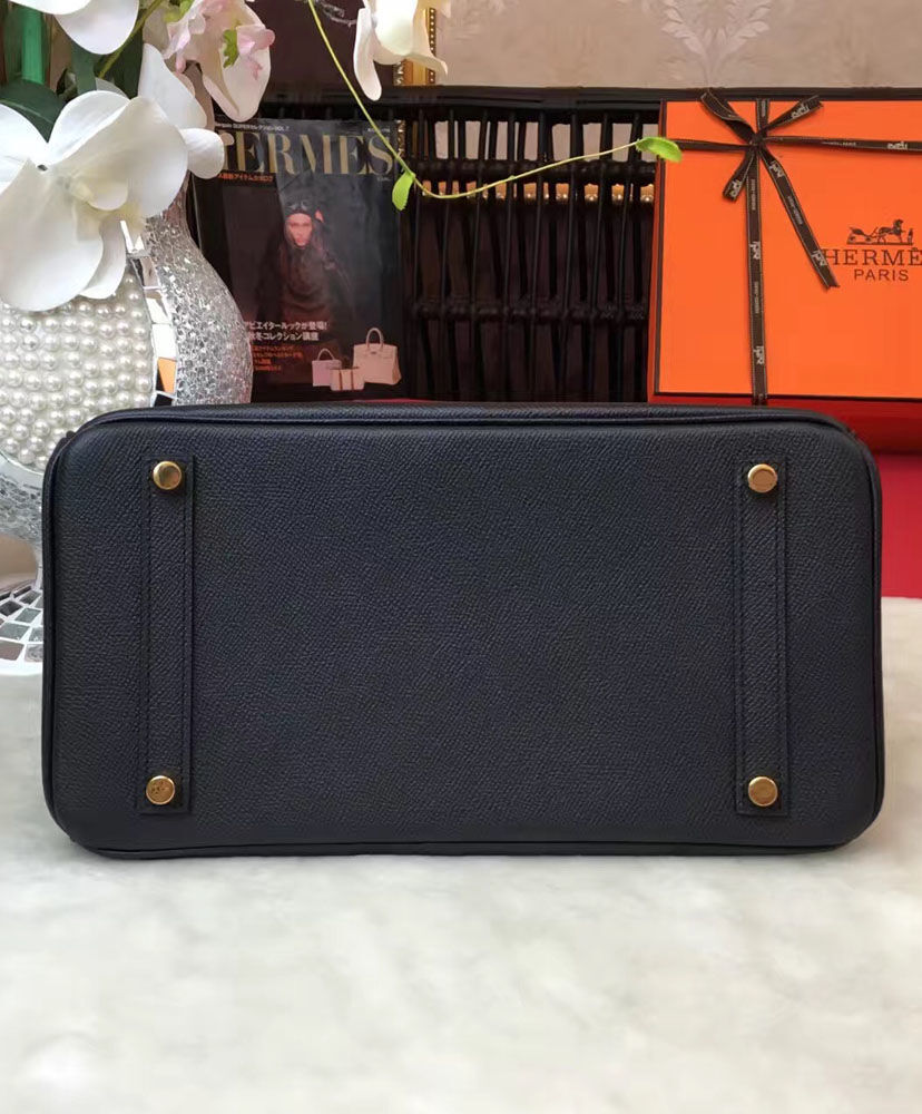 Hermes Birkin 30 Epsom Leather Paon Phw Black