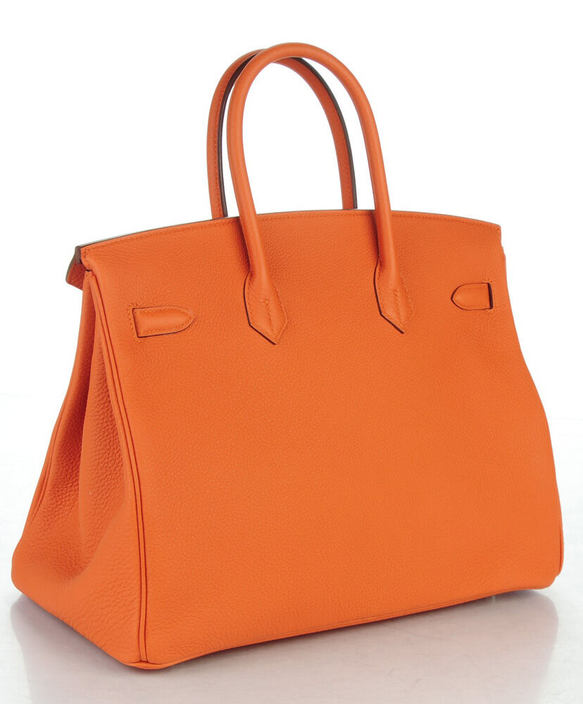 Hermes Birkin 35 Bag Togo Leather Orange
