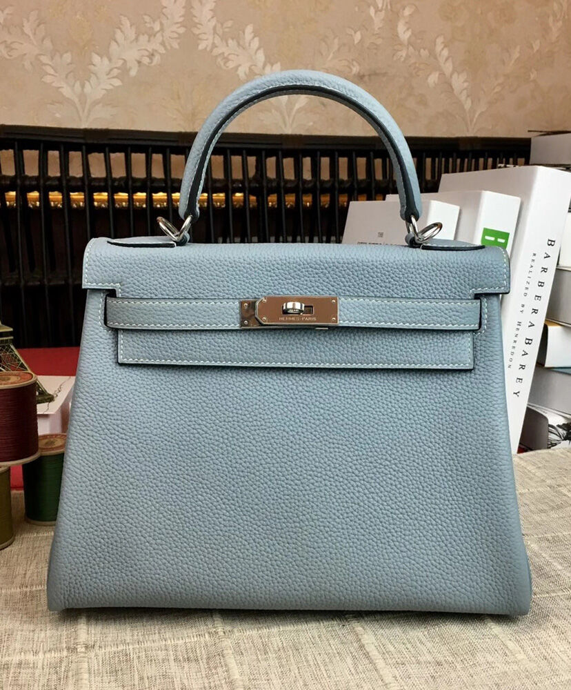 Hermes Kelly Bag 32 Togo Leather Light Blue