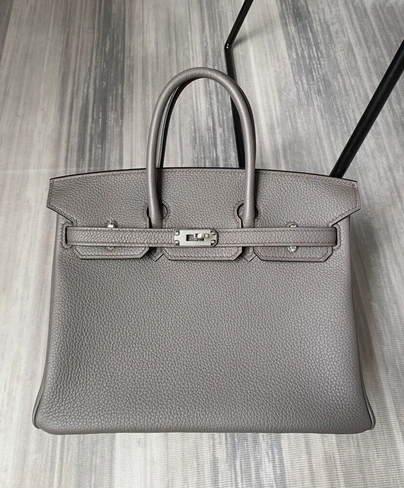 Hermes Birkin 25 Togo Leather Silver Gray