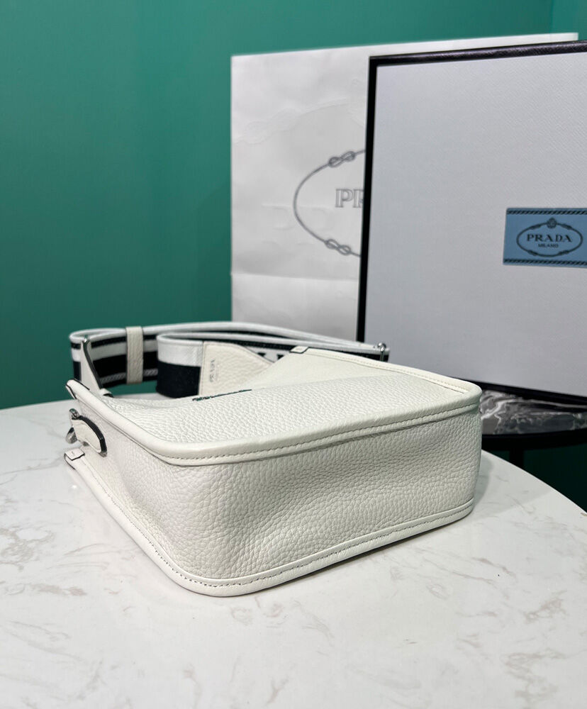 Prada Leather Mini Shoulder Bag Cream