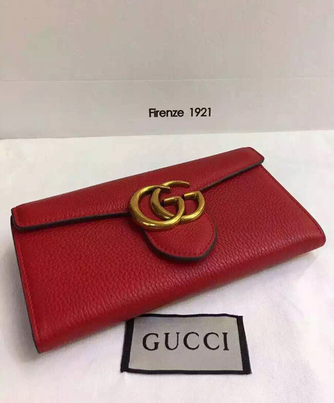 Gucci GG Marmont Continental Wallet 400586 Red