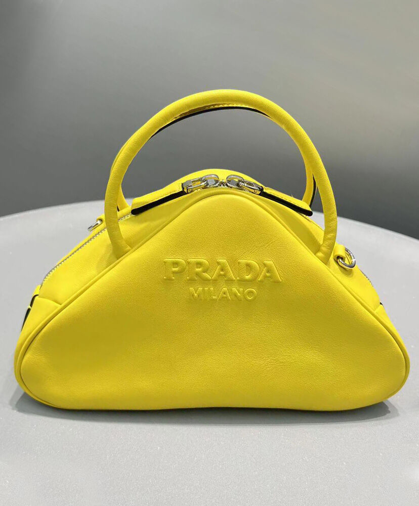 Prada Leather Prada Triangle Bag Yellow