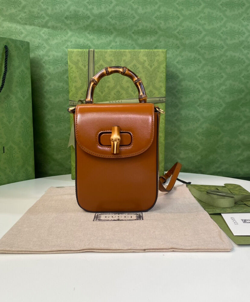 Gucci Bamboo Mini Handbag 702106 Coffee