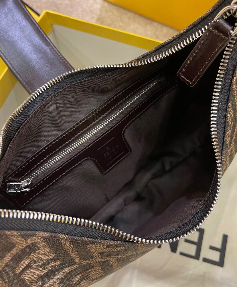 Fendi Small Croissant With FF Print Coffee