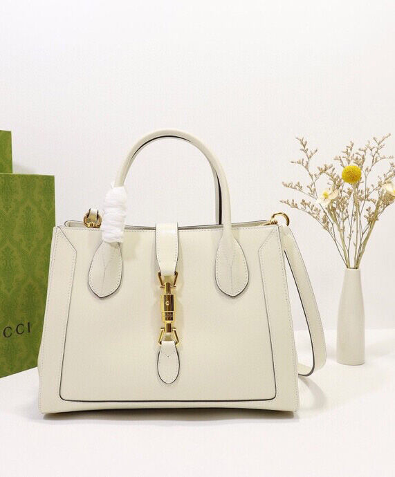 Gucci Jackie 1961 Medium Tote Bag 649016 Cream