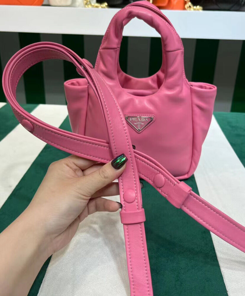 Prada Small Padded Prada Soft Nappa-leather Bag 1BA359 Pink