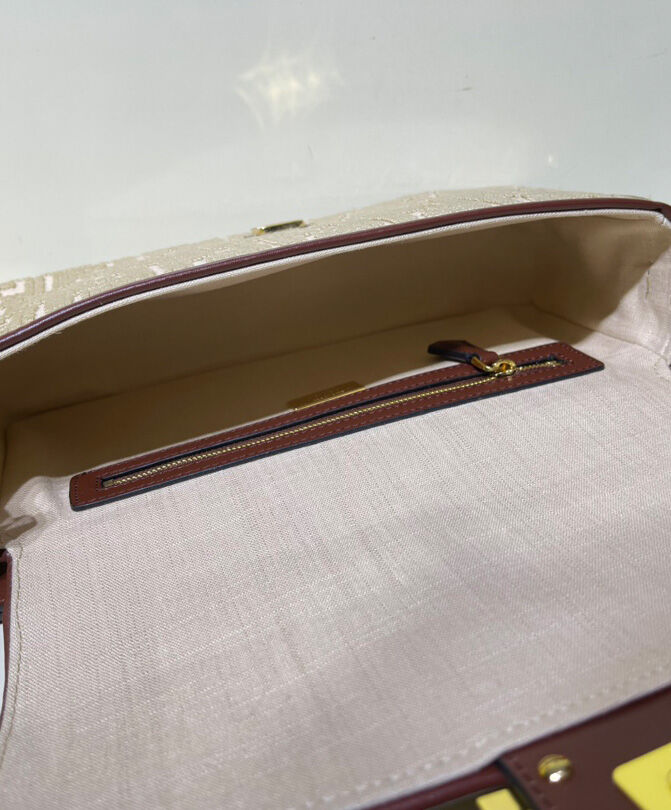 Fendi Beige FF Canvas Bag Cream