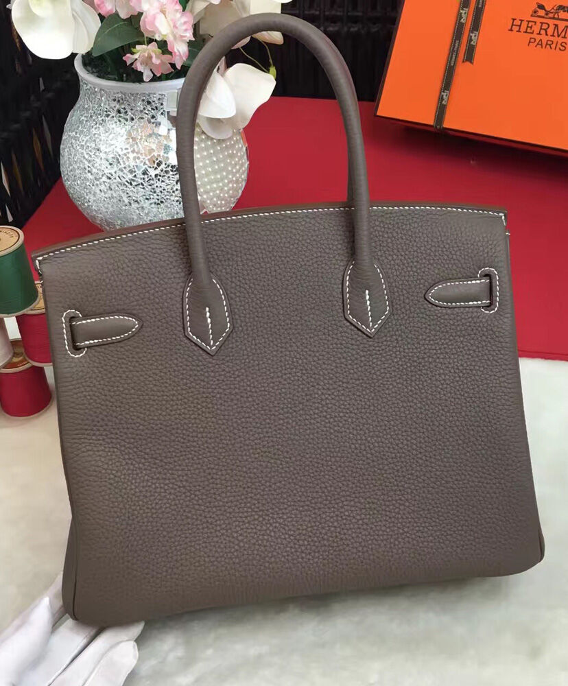 Hermes Birkin 30 Bag Togo Leather Dark Gray