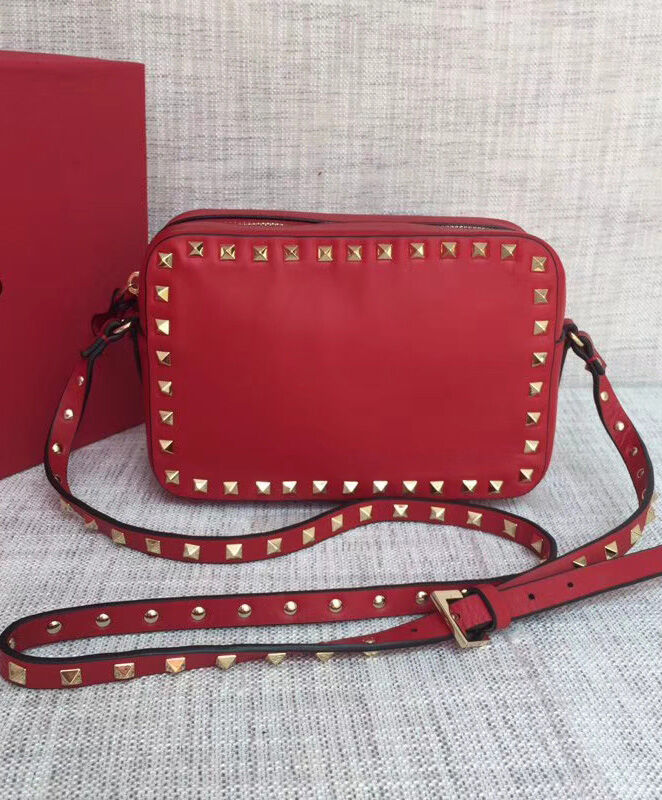 Valentino Rockstud Camera Bag Red