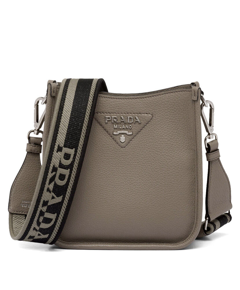 Prada Leather Mini Shoulder Bag Gray