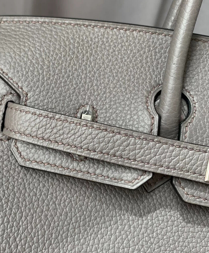 Hermes Birkin 25 Togo Leather Silver Gray