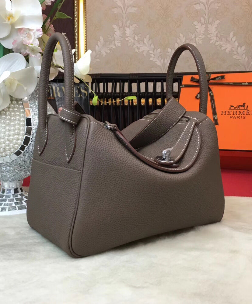 Hermes Linda Bag 26 Togo Leather Dark Gray