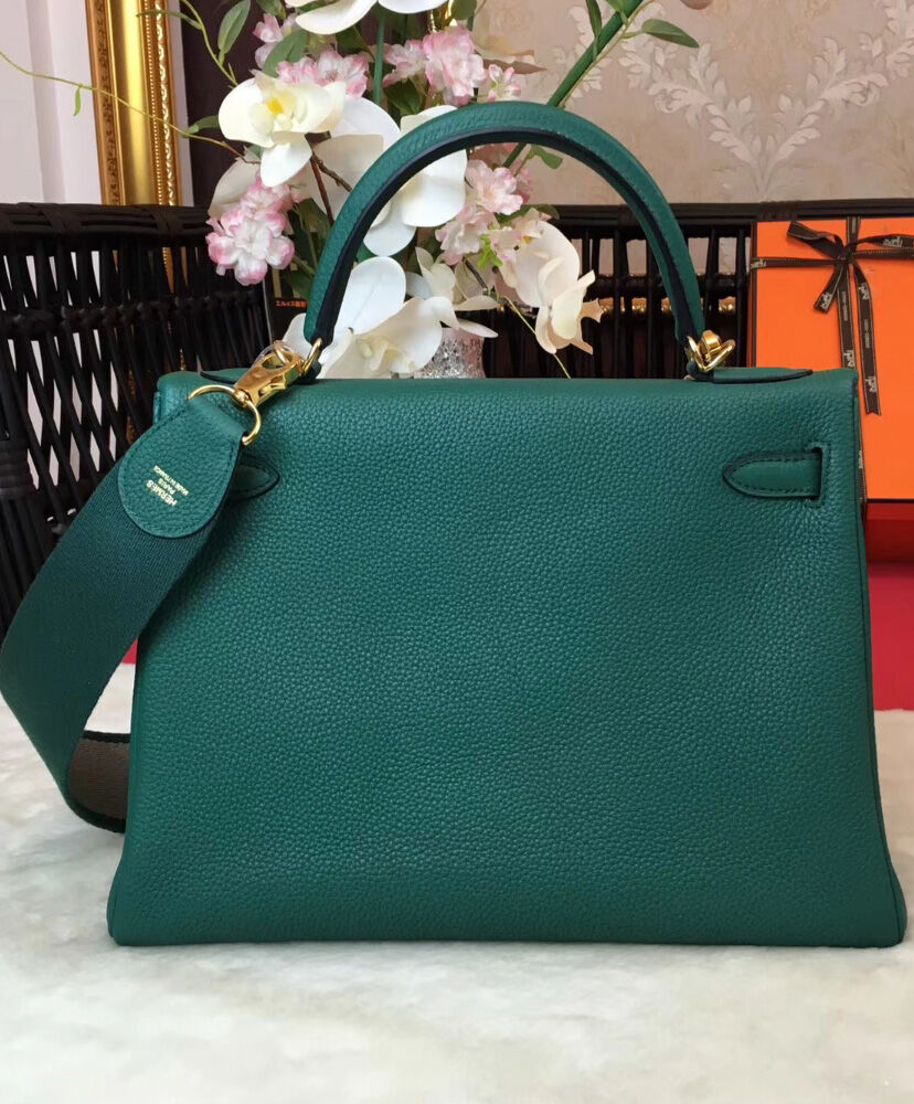 Hermes Kelly Bag 28 Togo Leather Dark Green