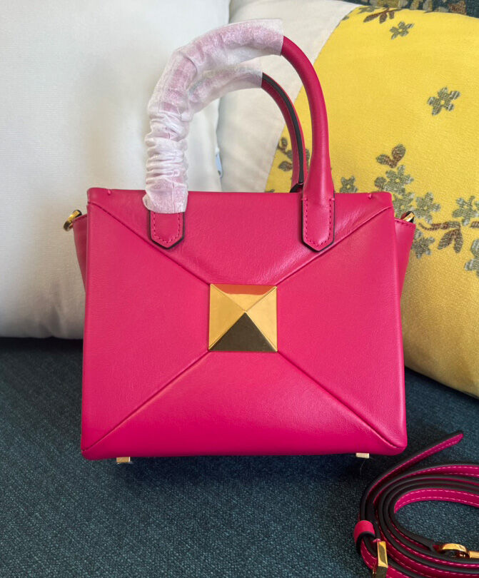 Valentino Small One Stud Nappa Handbag Peachblow