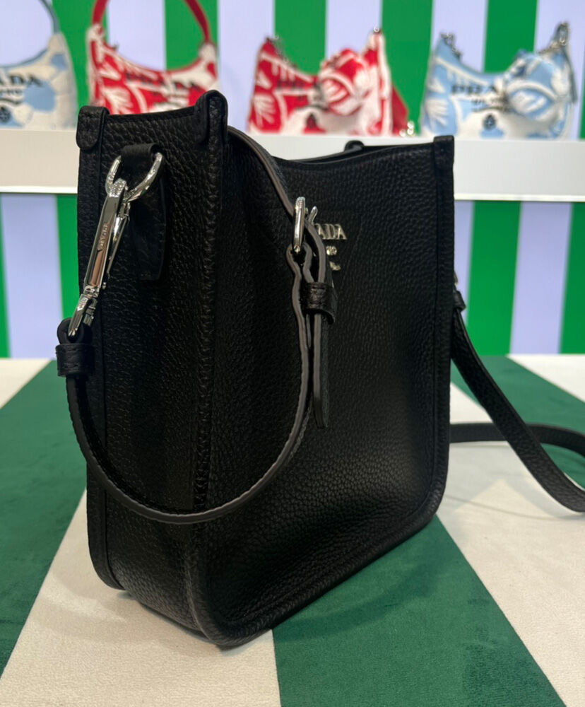 Prada Leather Mini Shoulder Bag 1BH191 Black