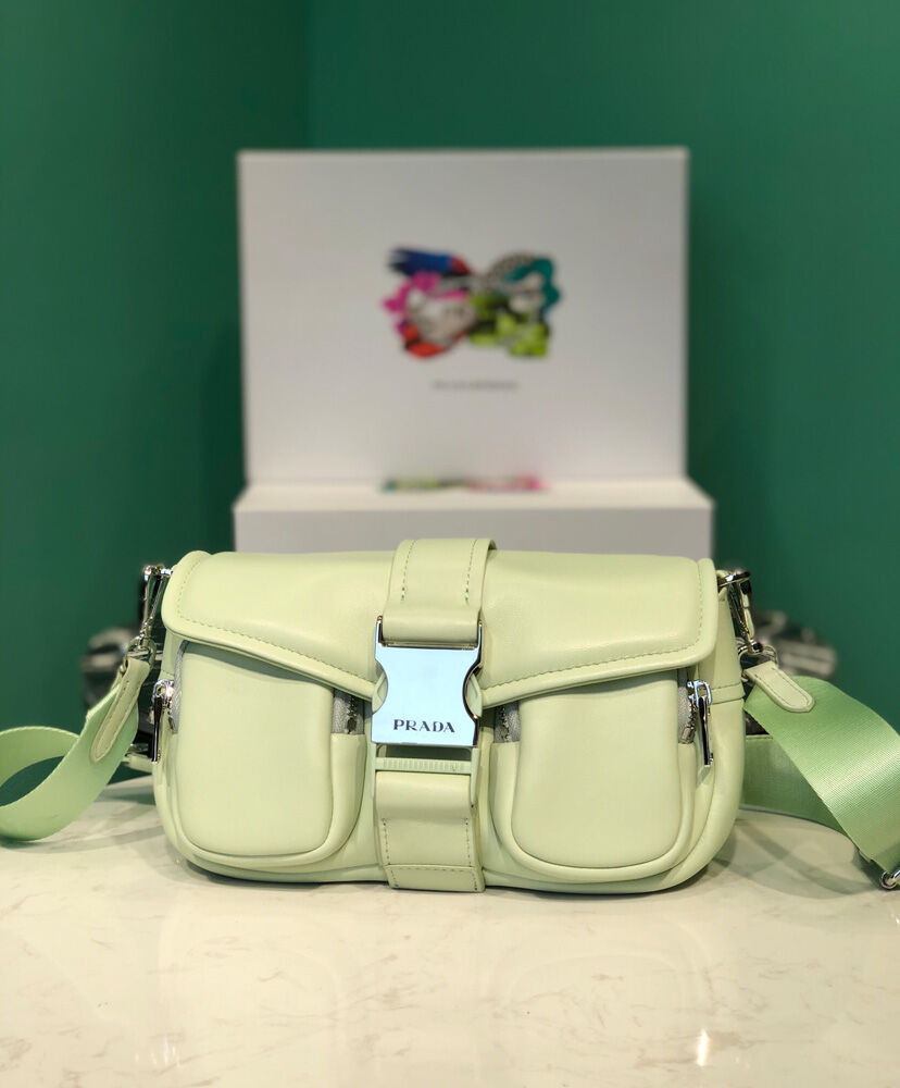 Prada Pocket Nappa Leather Bag 1BD295 Green