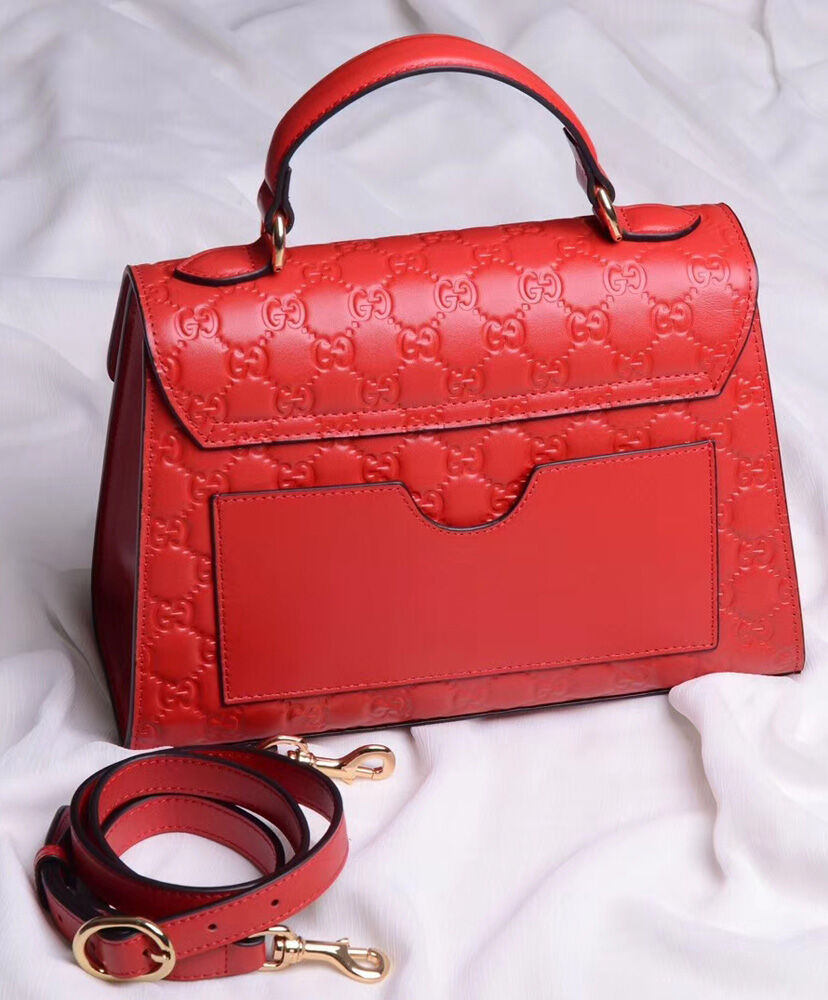Gucci Padlock small Gucci Signature top handle bag 453188 Red