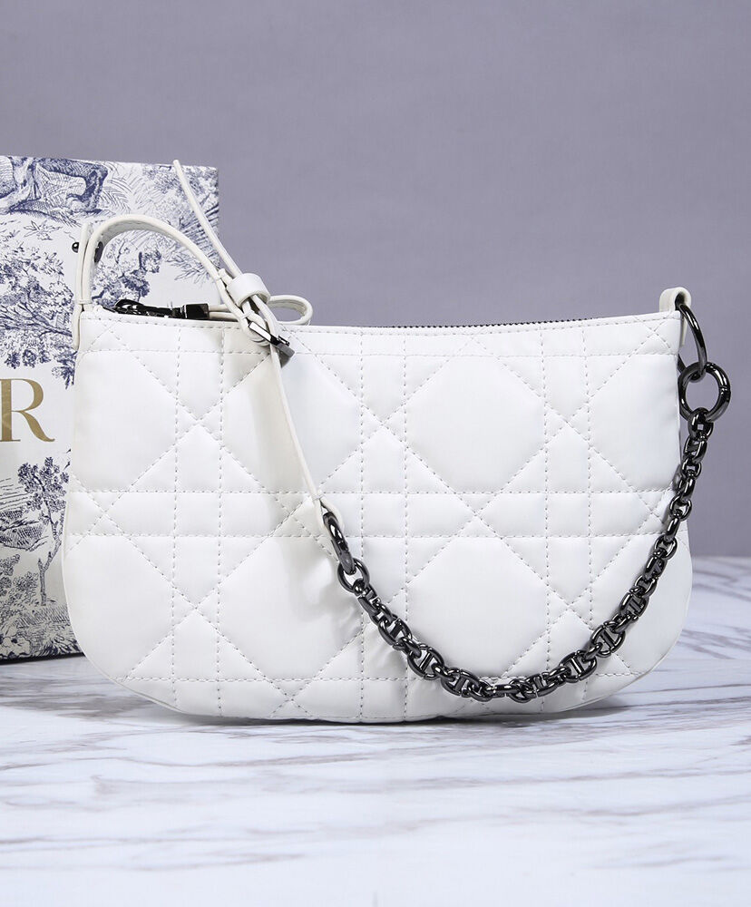 Christian Dior Mini Dior Caro Tulip Bag White