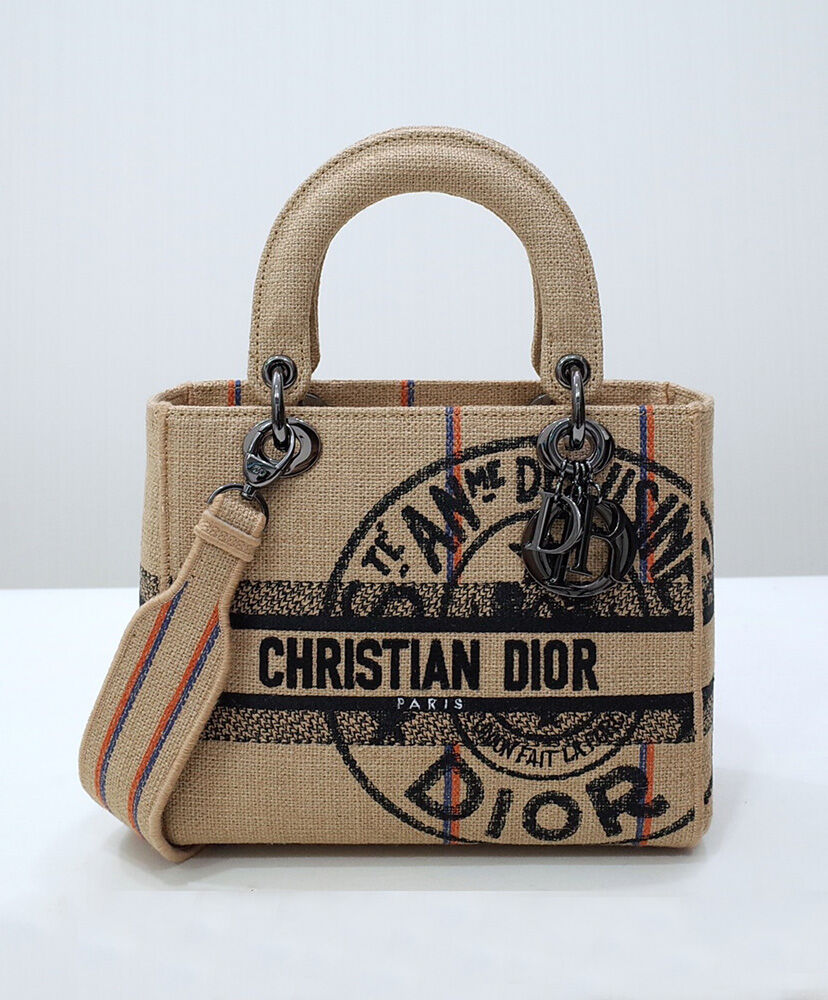 Christian Dior Medium Lady d-Lite Bag Apricot
