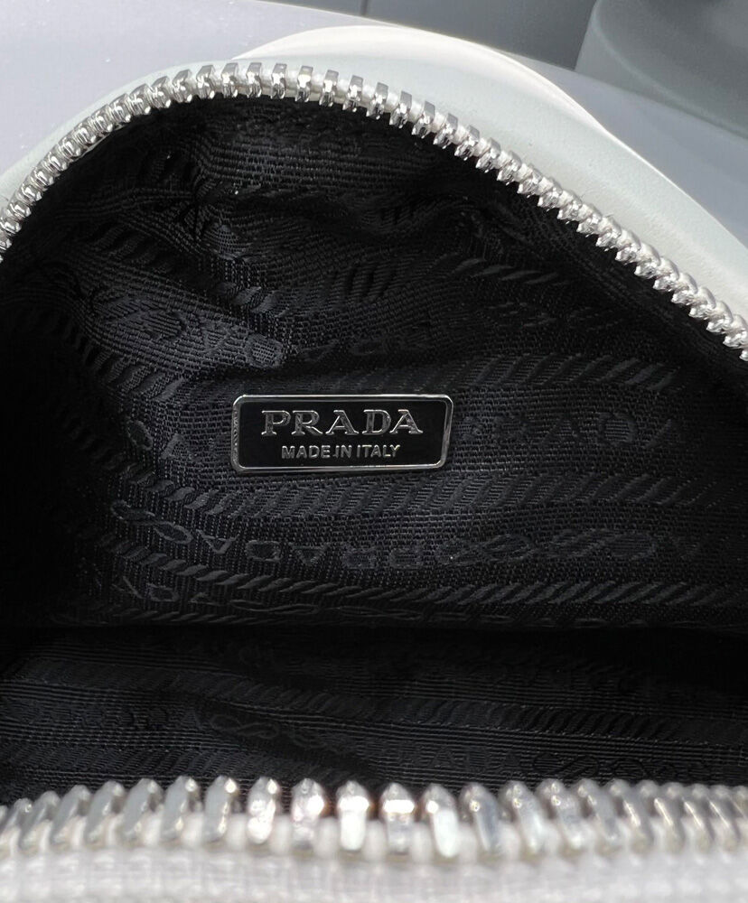 Prada Leather Prada Triangle Bag Cream