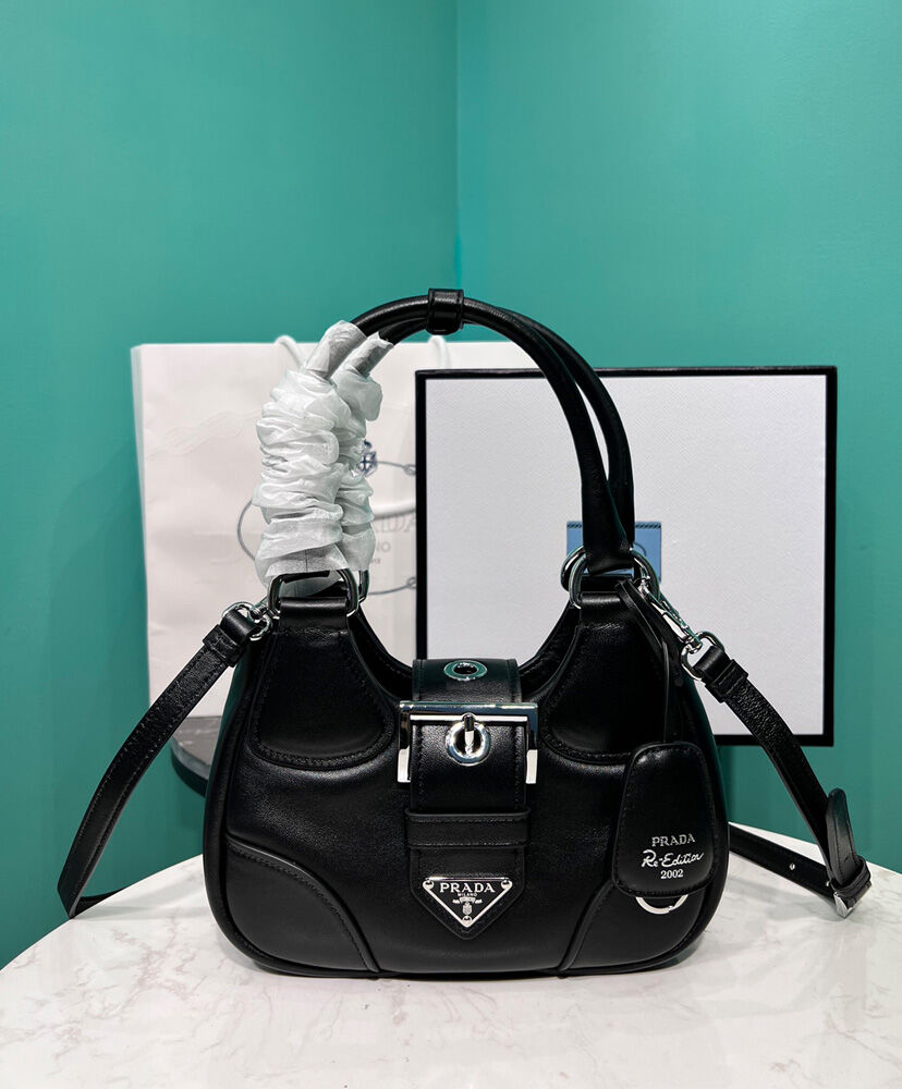 Prada Moon Padded Nappa-leather Bag 1BA381 Black