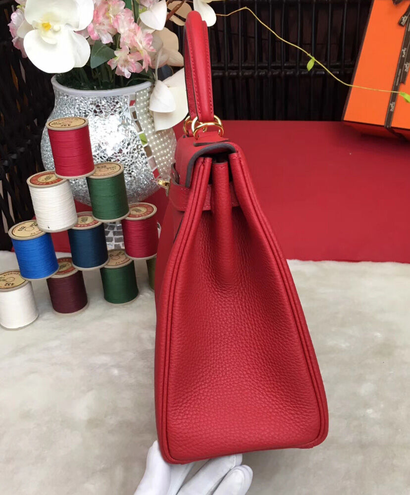 Hermes Kelly Bag 25 Togo Leather Red