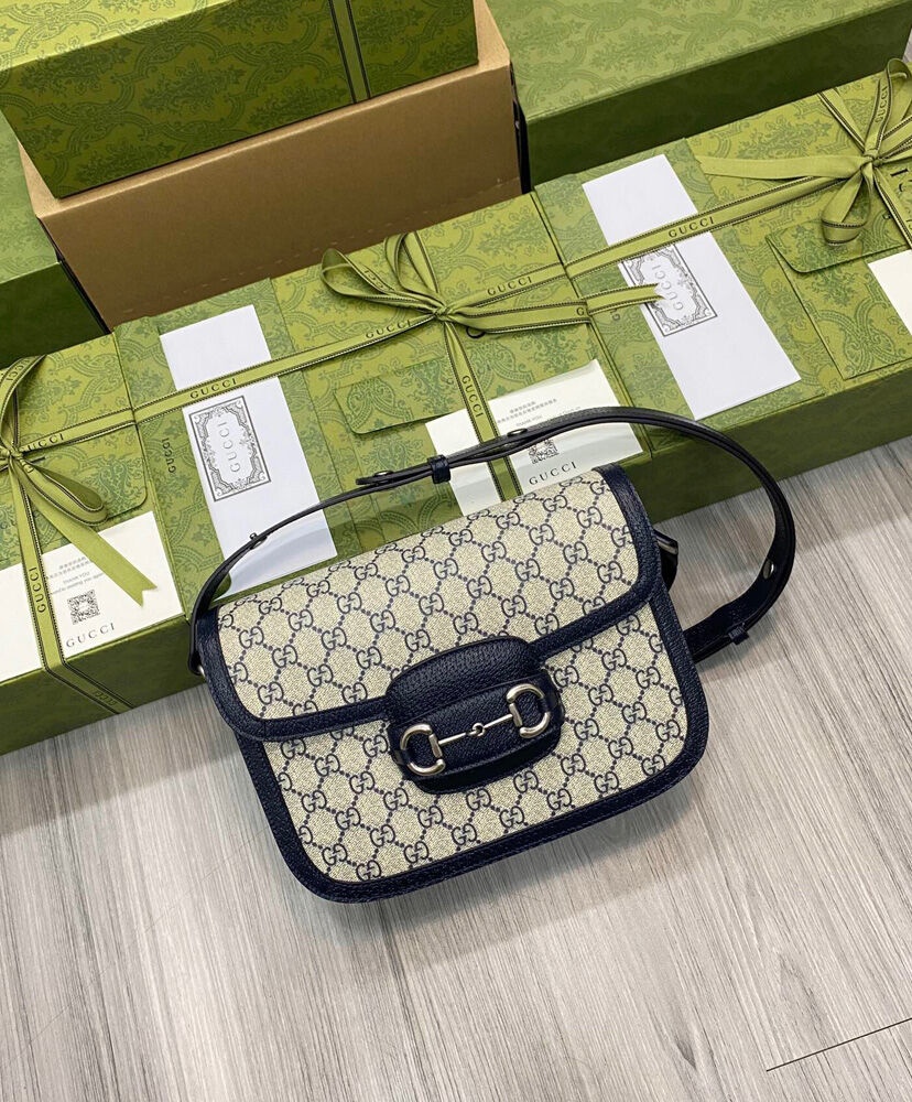 Gucci Horsebit 1955 Small Bag 602204 Dark Blue