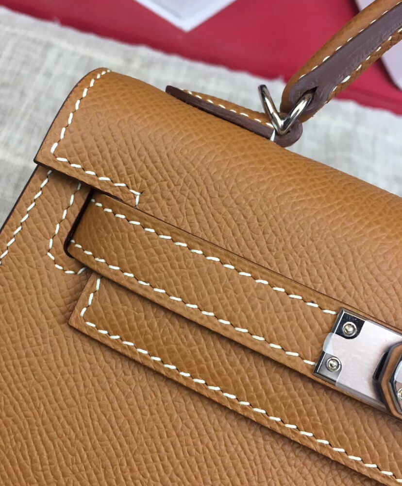 Hermes Kelly Bag 19 Epsom Leather Light Coffee