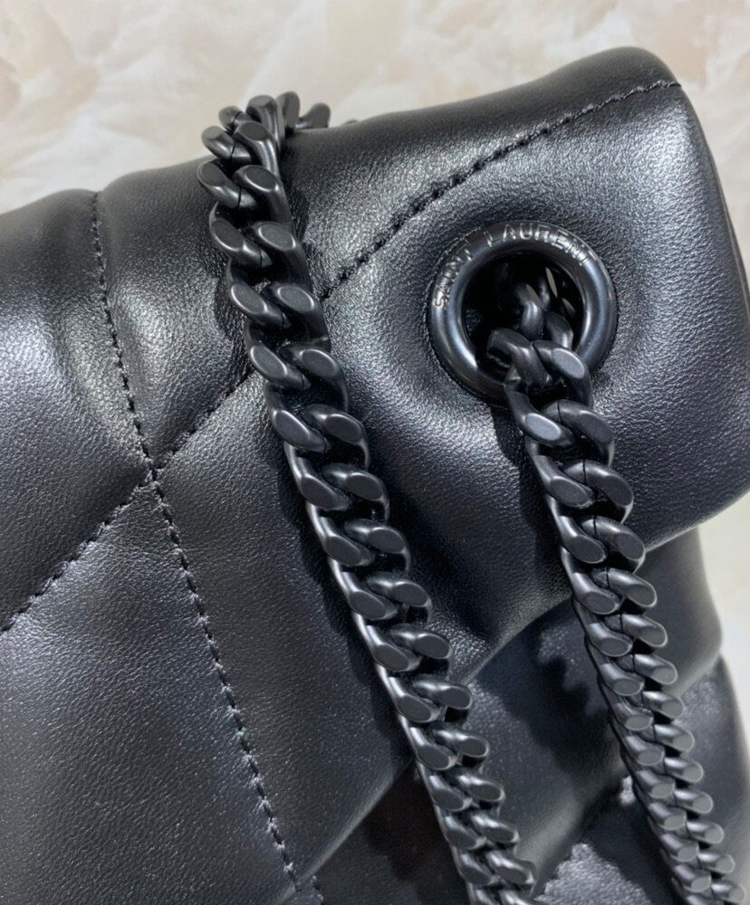 Saint Laurent Loulou Puffer Small Bag In Quilted Lambskin Black