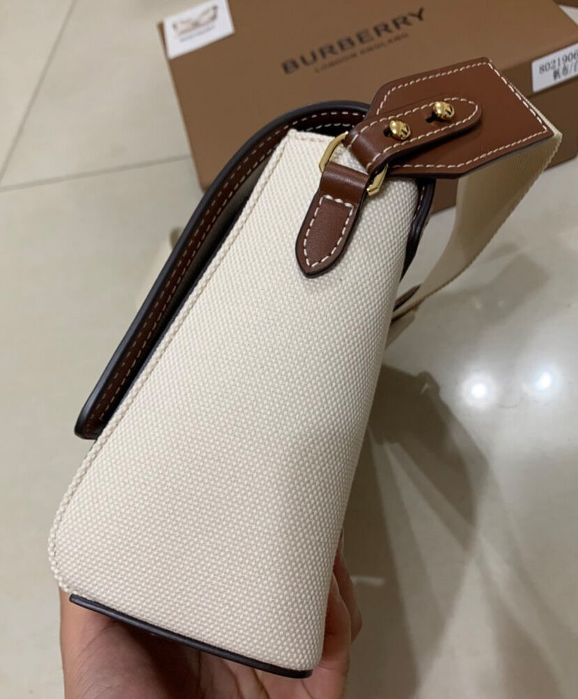 Burberry Horseferry Print Canvas Note Crossbody Bag Coffee