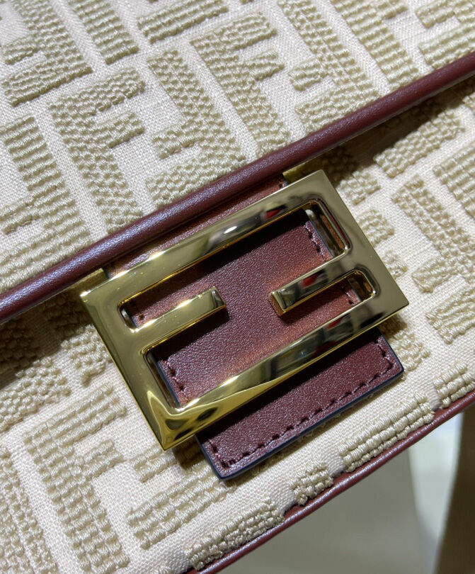 Fendi Beige FF Canvas Bag Cream